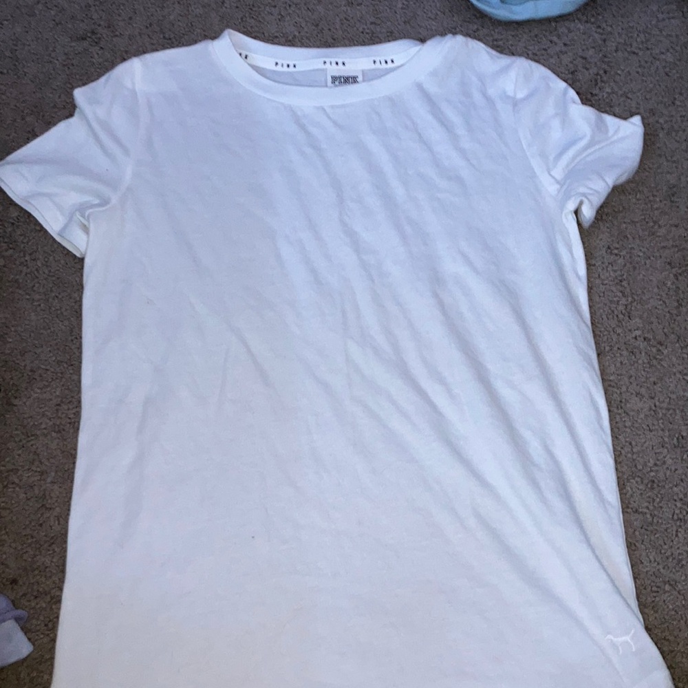 PINK white tee